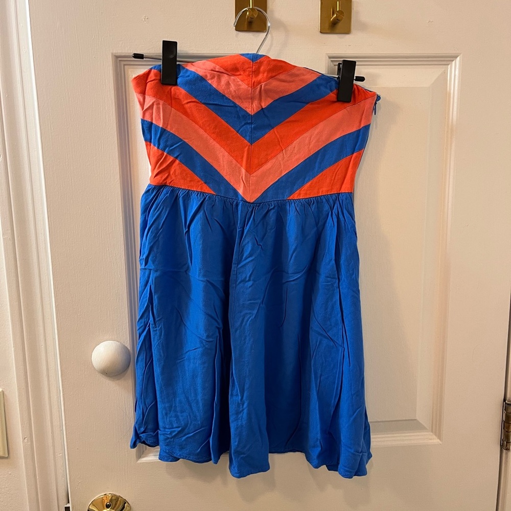 Colorful Strapless Mini Dress by Cooperative Size 0